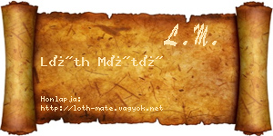 Lóth Máté névjegykártya